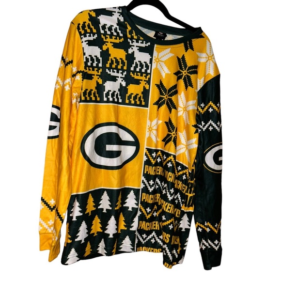 Nfl Green Bay packers holiday pajamas ugly sweater Christmas pjs M set - Picture 2 of 6